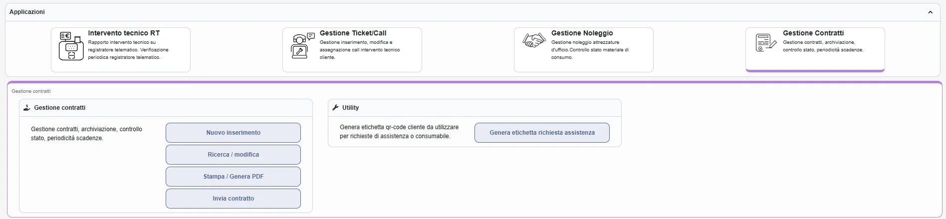 anteprima modulo gestione contratti